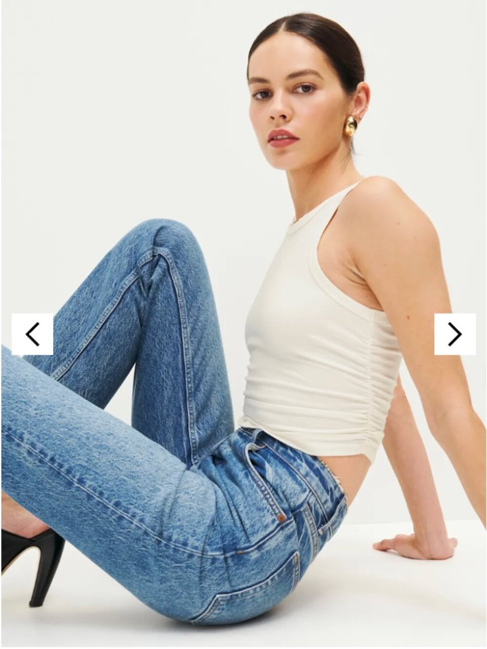 Reformation Paityn Knit Top Ivory - Size S